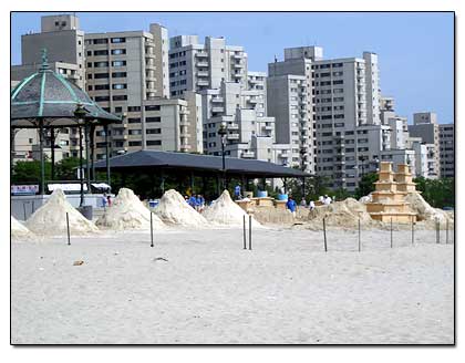 Sand Castle competion at Revere Beach