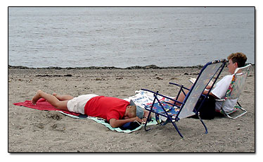 Relaxing at Oakland Beach RI