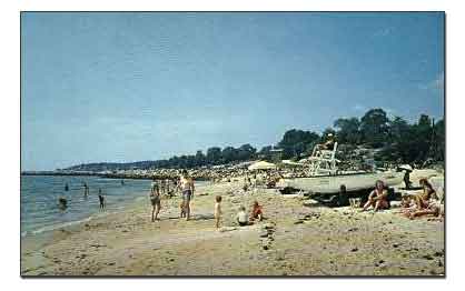 Old Postcard of Rocky Neck Beach