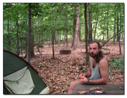 Vlad relaxes at the campground