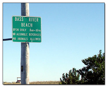 Bass River Beach sign
